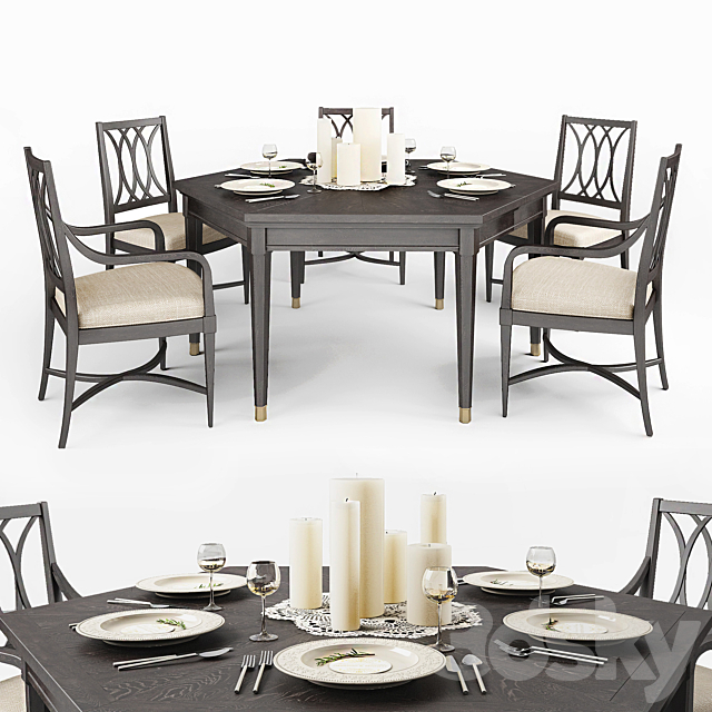 3d Models Table Chair Stanley Furniture Dining Table And Chairs