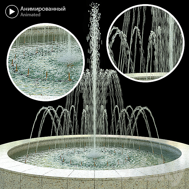 3d Models Urban Environment Animated Fountain
