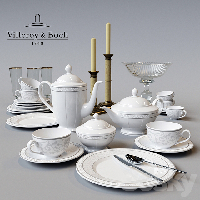 3d Models Tableware Villeroy Amp Boch Gray Pearl