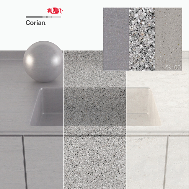 3d Models Stone Dupont Corian Kitchen Countertops Gray 1