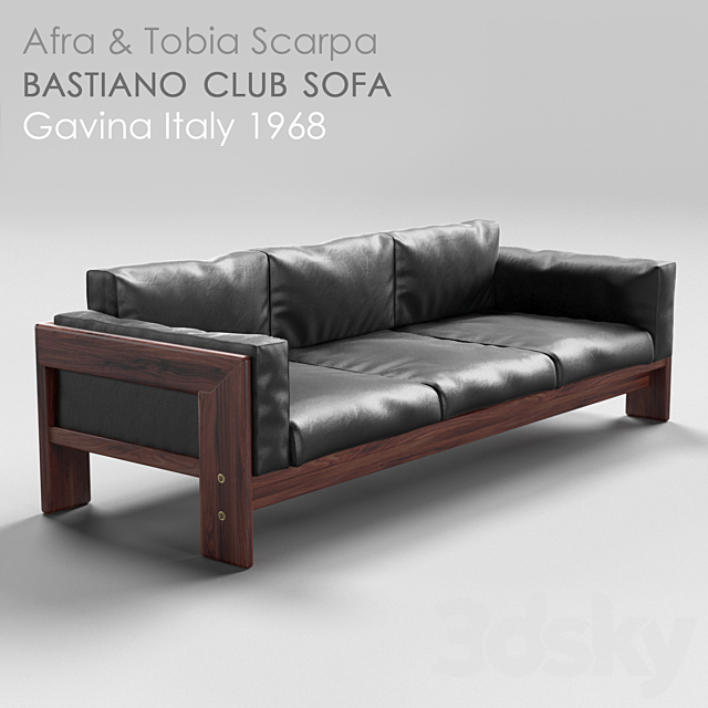 3d Models Sofa Afra Tobia Scarpa Bastiano Club Sofa Gavina 1968