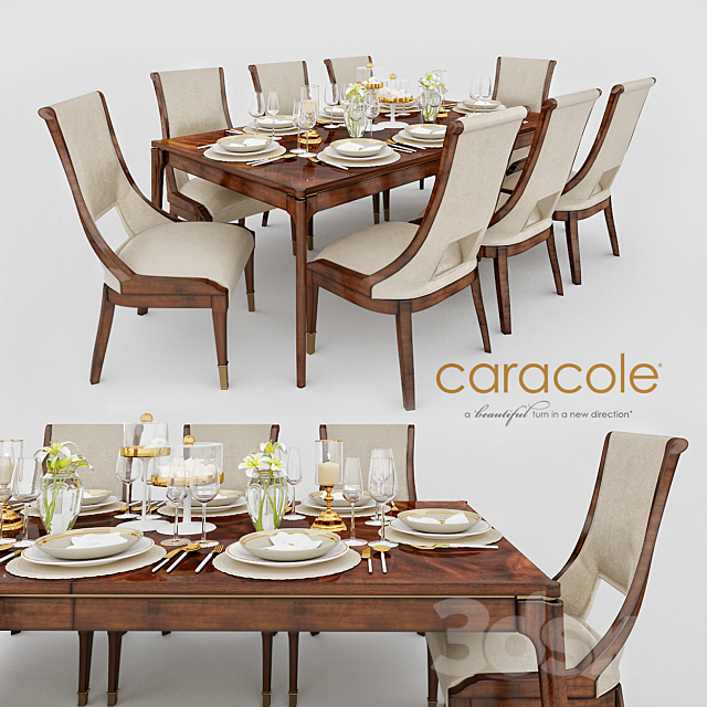 Dining Chair Table 3d Models, Caracole Dining Table Chairs
