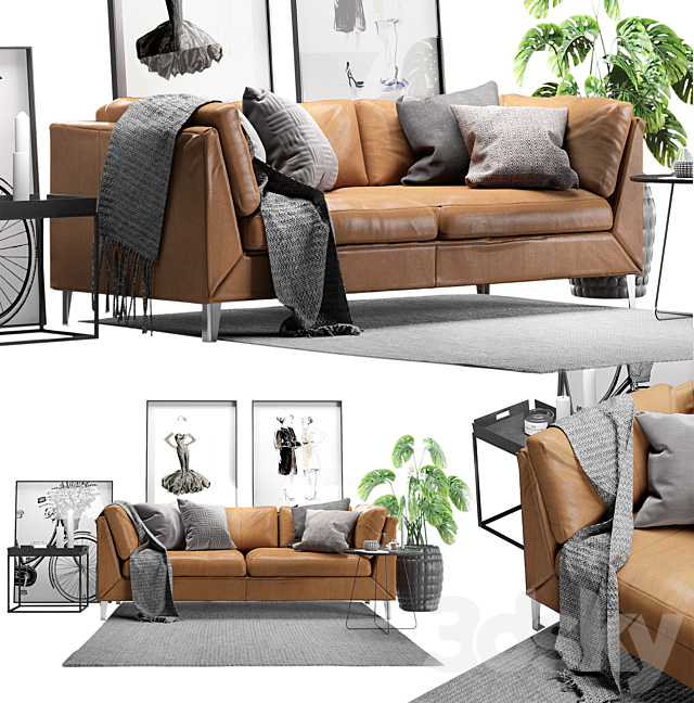 3d Models Sofa Scandinavian Living Set Ikea Stockholm