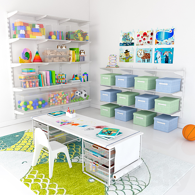 3d Models Full Furniture Set Storage System For The Children