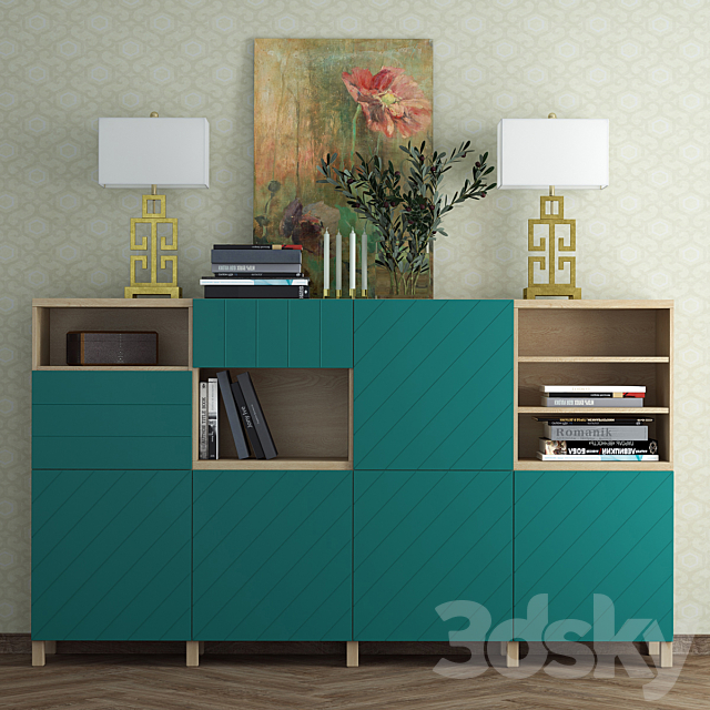 3d Models Sideboard Chest Of Drawer Combination For Storage Ikea Besto Hallstavik Blue Green 1 x hemnes sideboard article no: combination for storage ikea besto