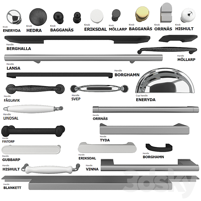 3d Models Other Ikea Door Knobs And Handles