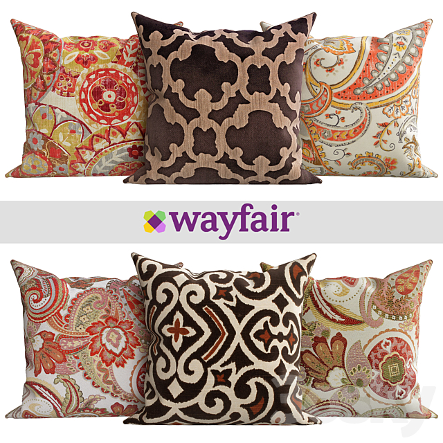 Decorative pillows from Wayfair shop Pillows 3D Models
