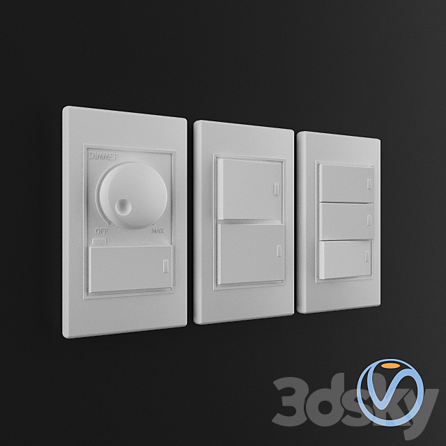 3d Models Wall Light Wall Switches White