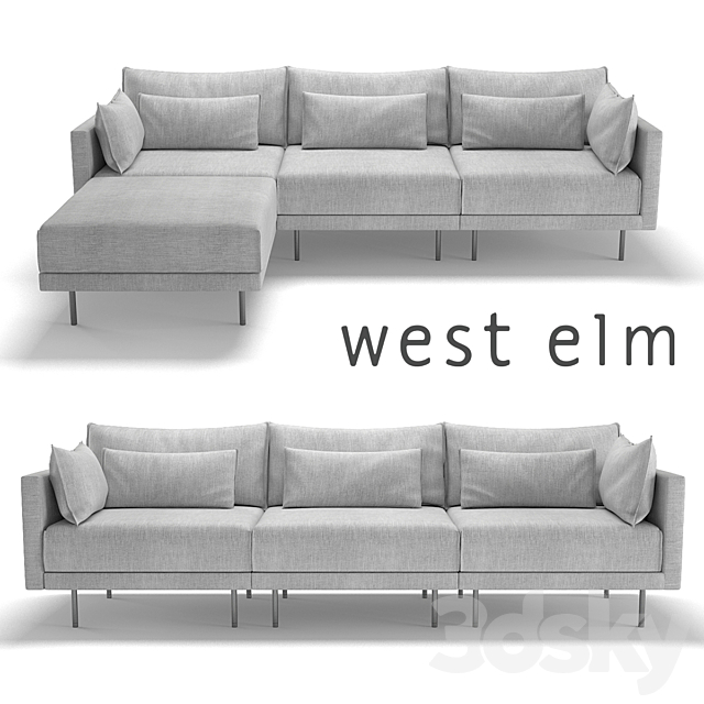 3d models: Sofa - West Elm Halsey Sectional West elm's sofa buying guide has tips to help you choose the perfect sofa for your home.