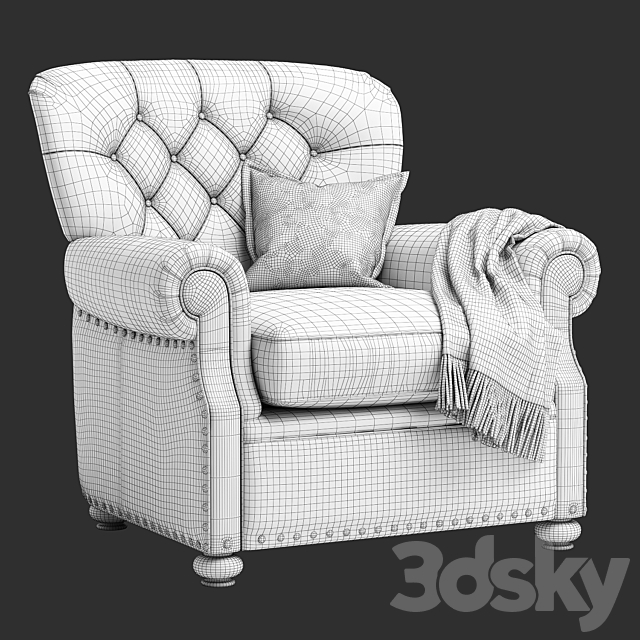 3d Models Arm Chair Pottery Barn Lansing Leather Armchair