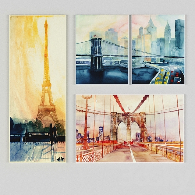 3d Models Frame A Set Of Paintings By Ikea Gronbi