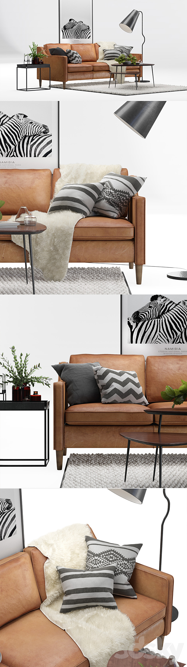 3d Models Sofa Scandinavian Livig Set 2 West Elm Hamilton Sofa