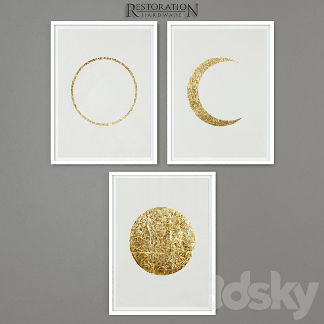 3d Models Frame Rh Gilt Moon Phase Art