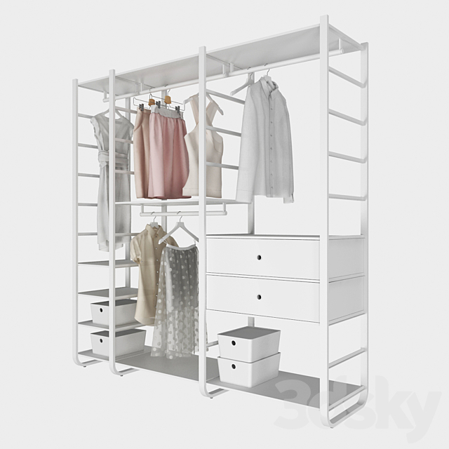 Ikea Elwarly With Clothes Wardrobe, Ikea Clothes Storage System
