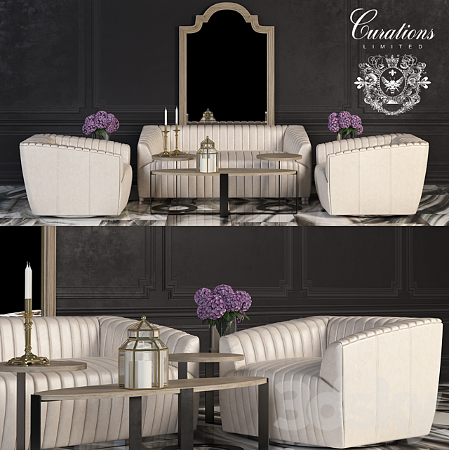 3d Models Sofa Curations Limited Set Of Upholstered Furniture