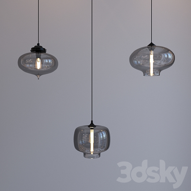 3d Models Ceiling Light Suspension Kit Smoky Gray Amber Coffee