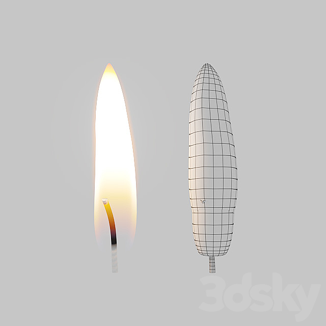 3d Models Miscellaneous Candle Flame With Animation