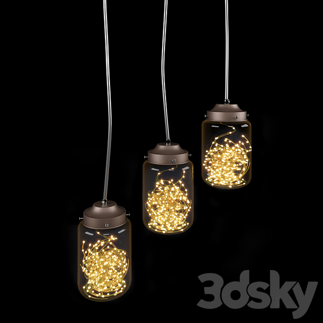3d Models Ceiling Light Shooting Stars In Jars Hanging Light