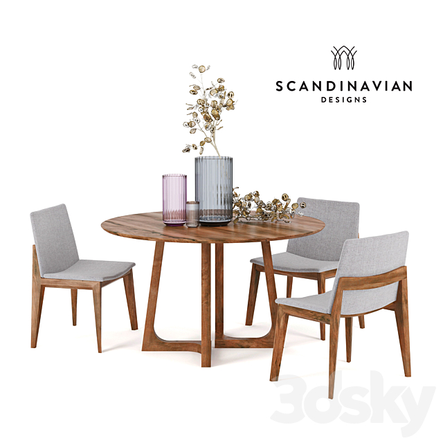 Scandinavian Designs Fuchsia Dining, Scandinavian Round Dining Table And Chairs