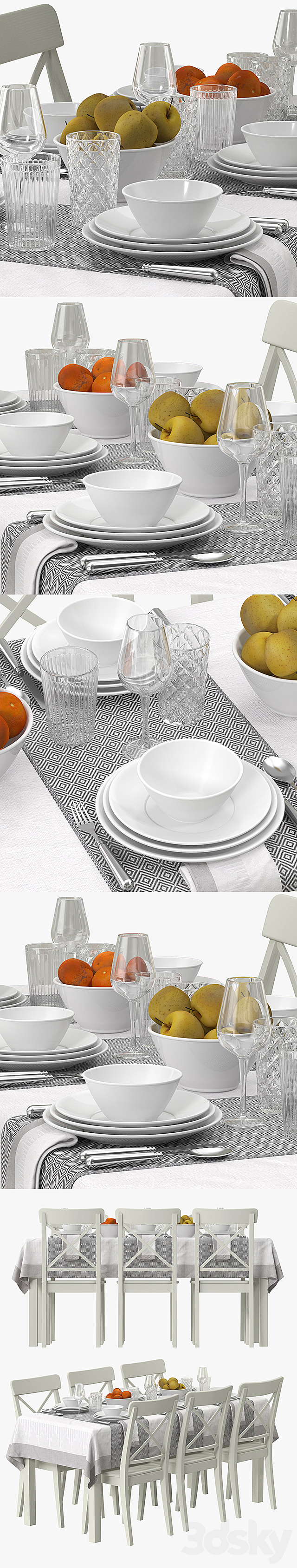 3d Models Table Chair Ikea Table Dining Set