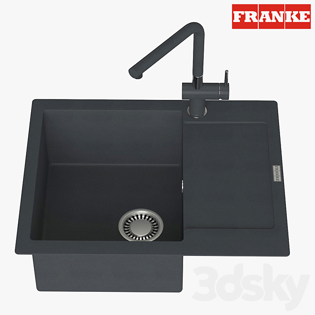 3d Models Sink Franke Maris Sink Mrg 611 62 Fragranite Onyx