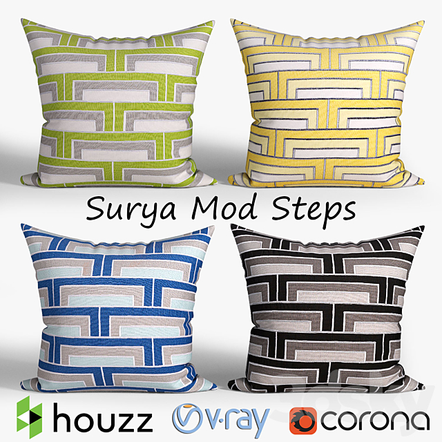 3d Models Pillows Decorative Pillows Houzz Surya Mod Steps