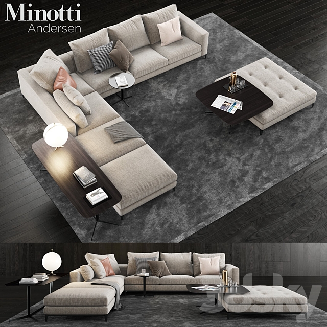 3d Models Sofa Minotti Andersen Sofa
