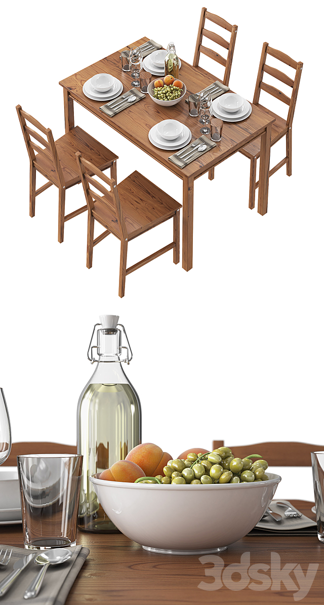 3d models table chair ikea jokkmokk