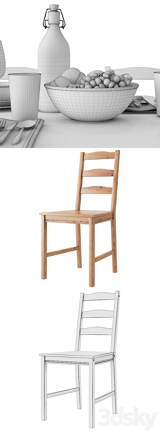 3d Models Table Chair Ikea Jokkmokk