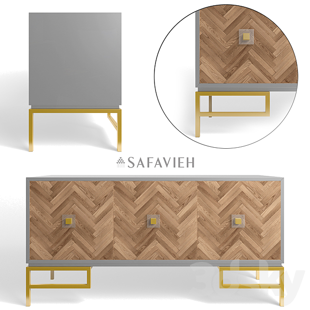 3d Models Sideboard Chest Of Drawer Sanford 3 Door Walnut Sideboard