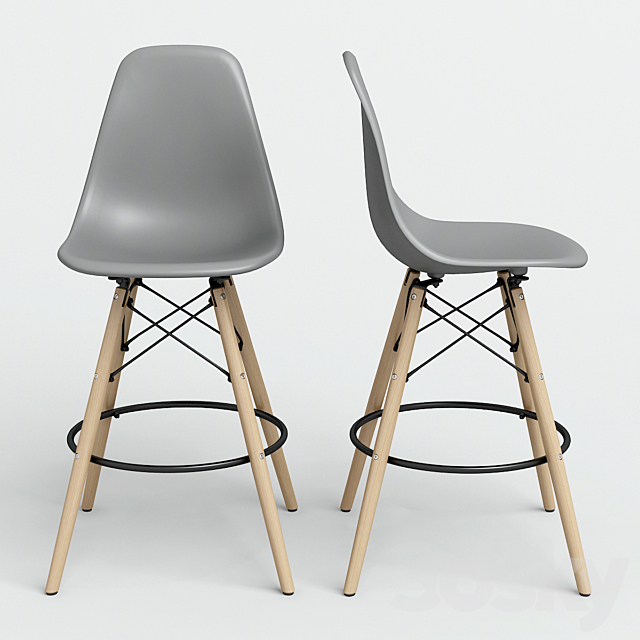 Chair Eames Style Dsw Bar 3d, Eames Bar Stool