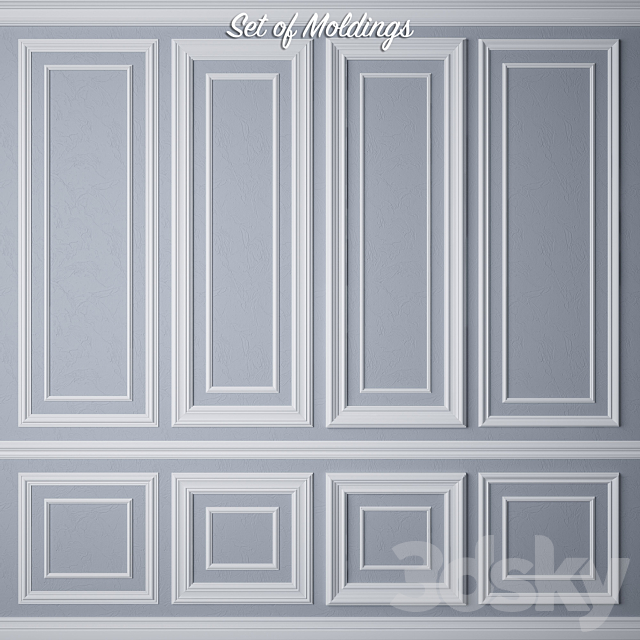 3d Models Decorative Plaster Set Of Moldings