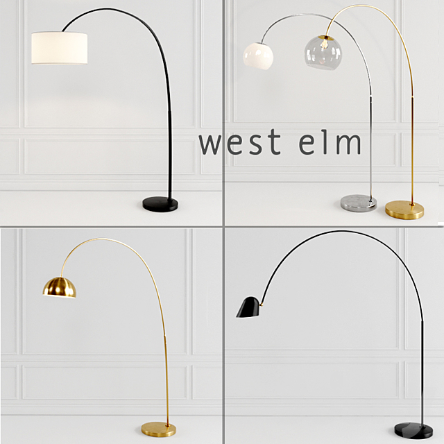 Floor Lamps West Elm Set 1 Lamp, Overarching Acrylic Shade Floor Lamp Antique Brass Smoker