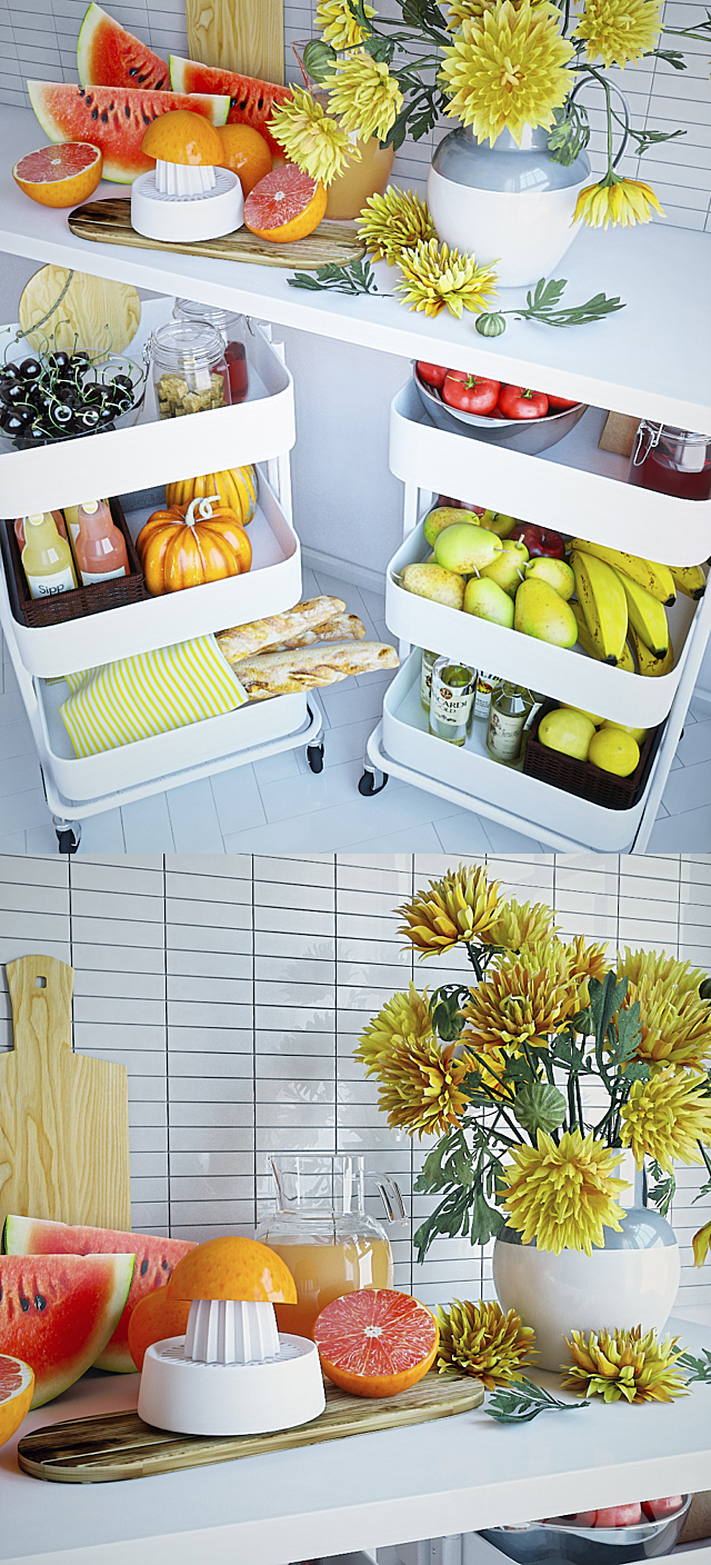 3d models: Other kitchen accessories - Kitchen Decor Set 3