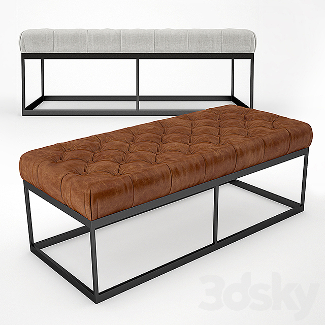 3d Models Other Soft Seating 50 Tufted Leather Metal Bench