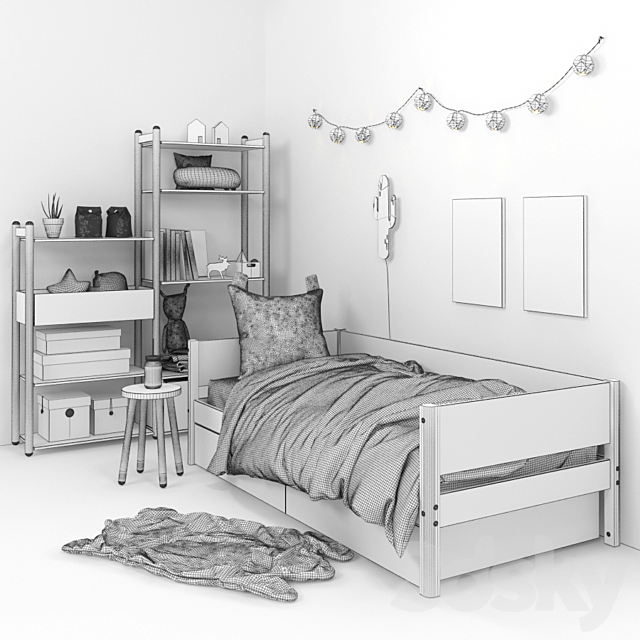 Children's furniture and accessories 29 Full furniture set 3D Models