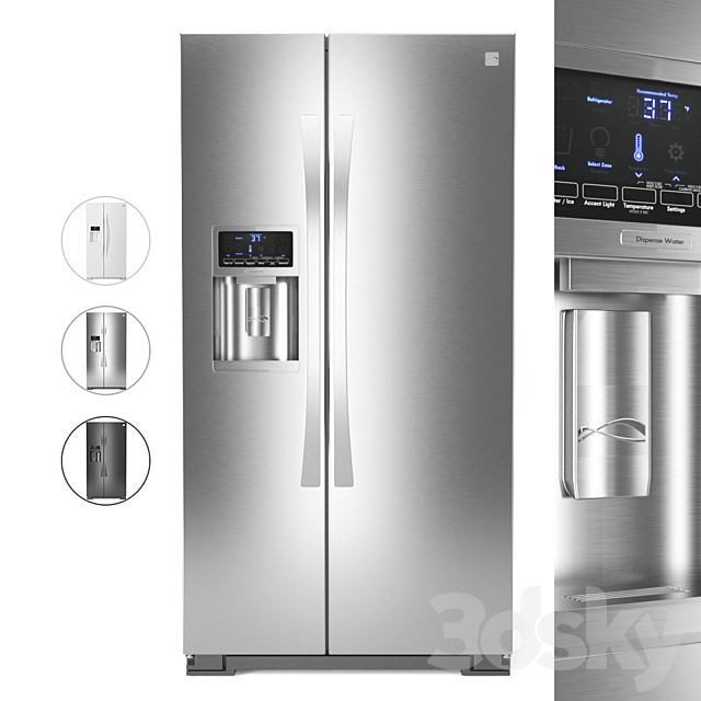 3d Models Kitchen Appliance Kenmore Elite 28 Cu Ft Side By Side Refrigerator