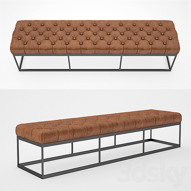 3d Models Other Soft Seating 78 Tufted Leather Metal Bench