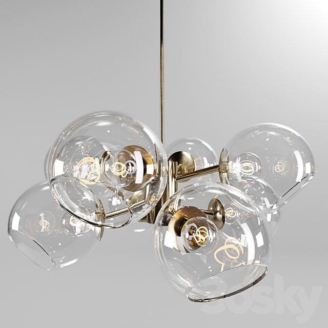 Chandelier West Elm Staggered Glass 9 Light Pendant 3d Models Chandelier West Elm Staggered Glass, Glass Tier Chandelier