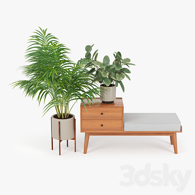 3d Models Other Mid Century Storage Bench Acorn Crafted from wood veneer in an elegant acorn finish, it's designed with three spacious drawers and finished with a comfortable. 3dsky