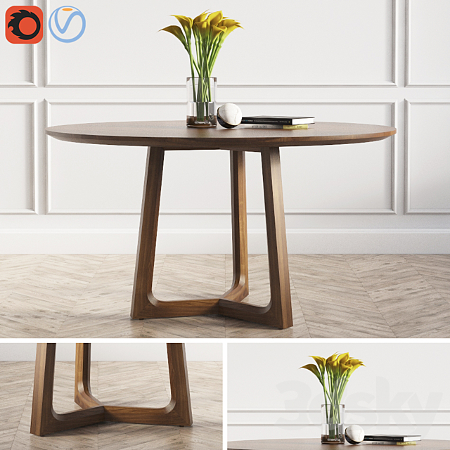 3d Models Table Concorde Round Dinning Table Poliform