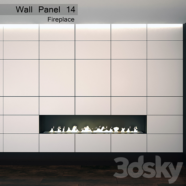 3d Models Fireplace Wall Panel 14 Panel Fireplace