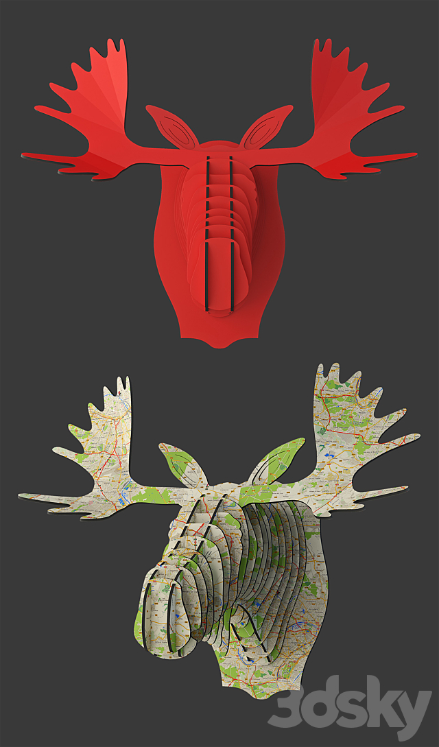 3d Models Other Decorative Objects Fred Cardboard Moose Head
