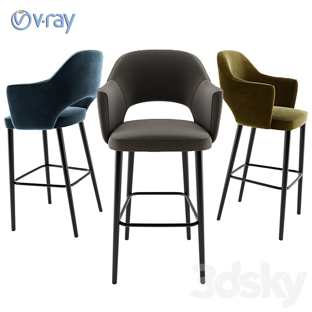 Saarinen Bar Stools, 3d Models Chair Eero Saarinen Executive Bar Stool Mid Century