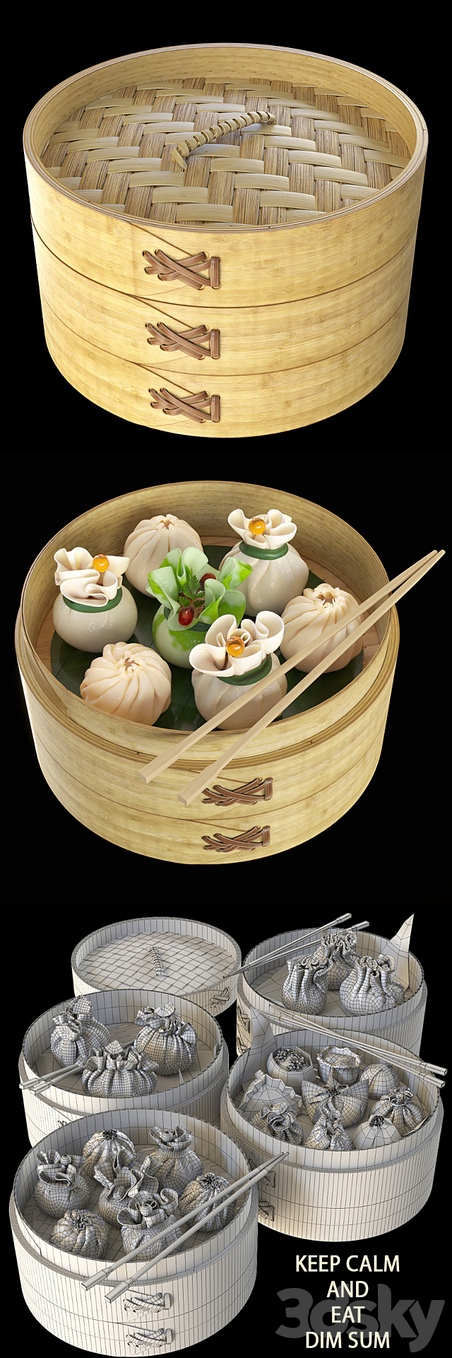 Dim Sum / Dum Sam / Chinese dumplings - Food and drinks - 3D Models