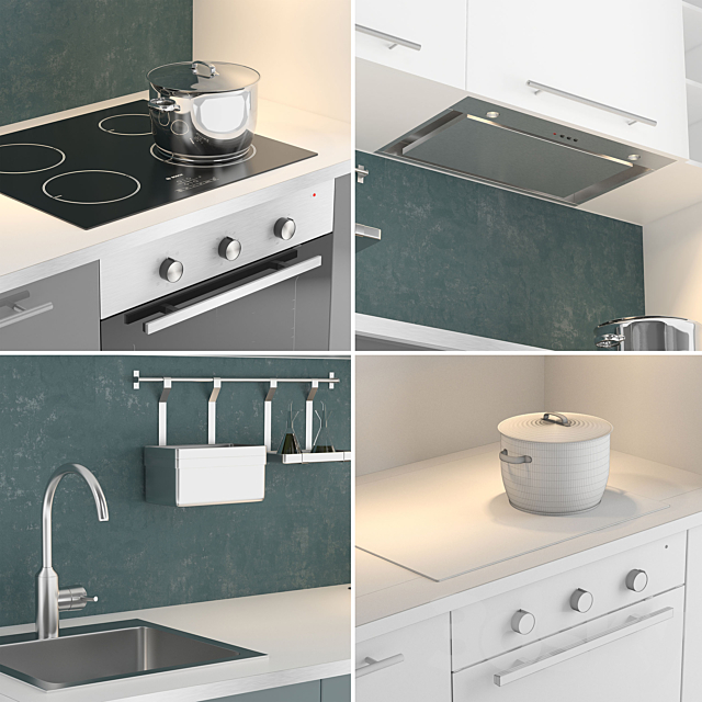 3d Models Kitchen Ikea Metod Complete Kitchen Set 3 Colors 2d/3d & bim catalog : 3d models kitchen ikea metod