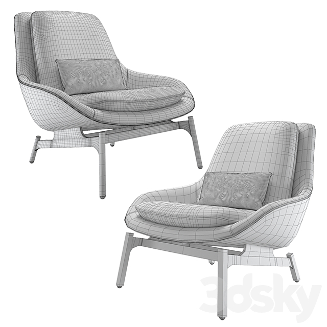 3d models: Arm chair - Blu Dot Field Lounge Chair