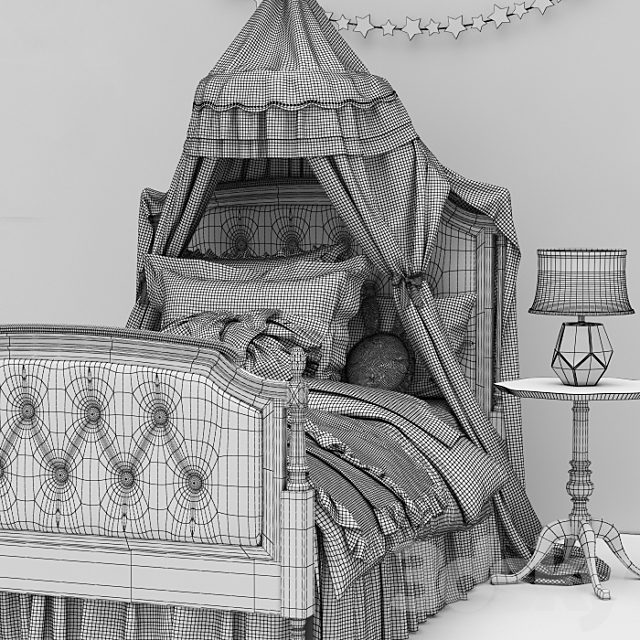 3d Models Bed Pottery Barn Kids Blythe Tufted Bed