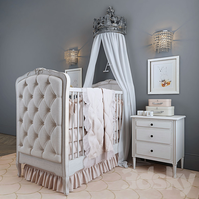 3d Models Bed Rh Bed Colette Tufted Crib