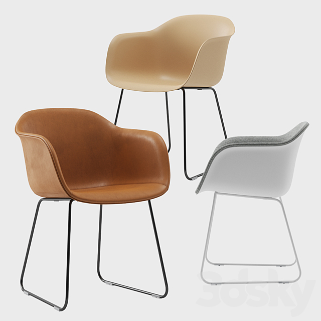 Muuto fiber armchair sled base Chair 3D Models 3DSKY